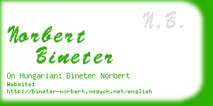 norbert bineter business card